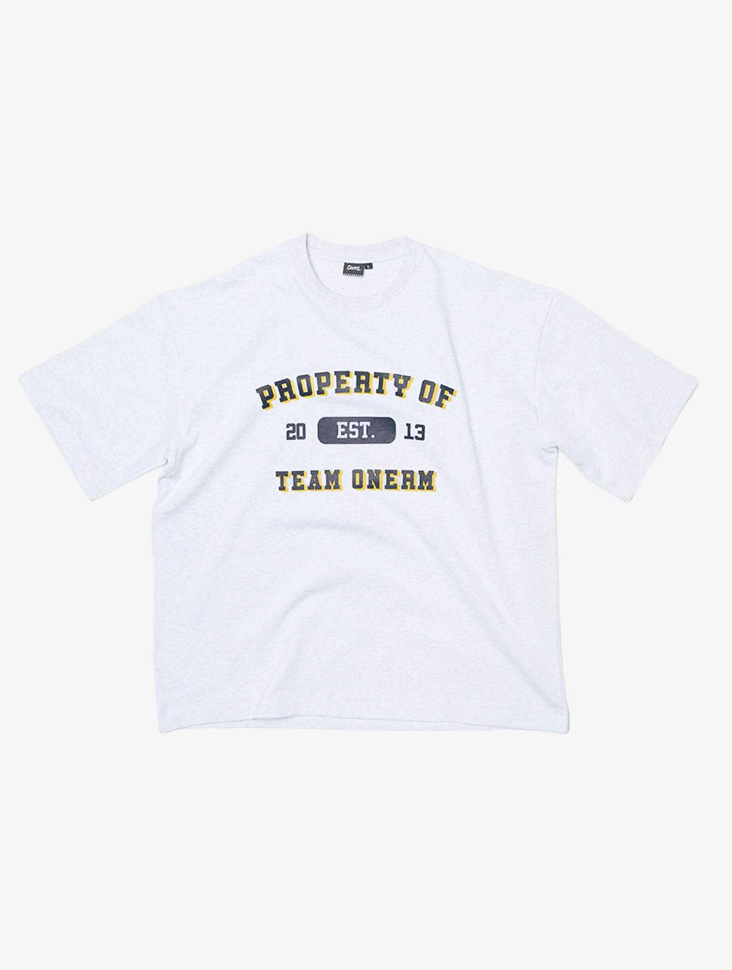 팀 원알엠 오버핏 티셔츠 멜란지 화이트